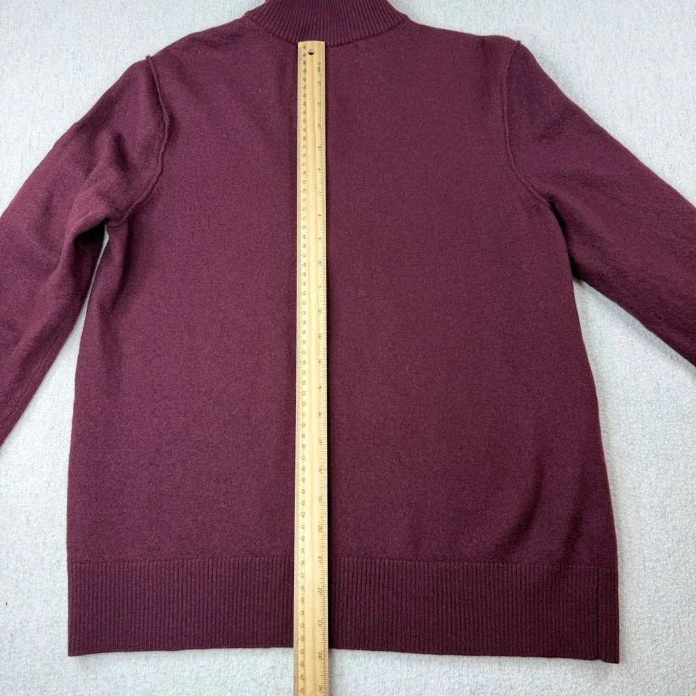 Banana Republic Mens Burgundy Merino Wool Quarter Zip Sweater 783643-01 Large